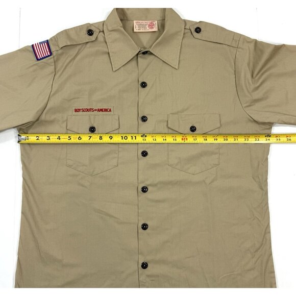 Vintage Boy Scouts Of America Mens Official Uniform Shirt Size Large Made In USA - Picture 9 of 10